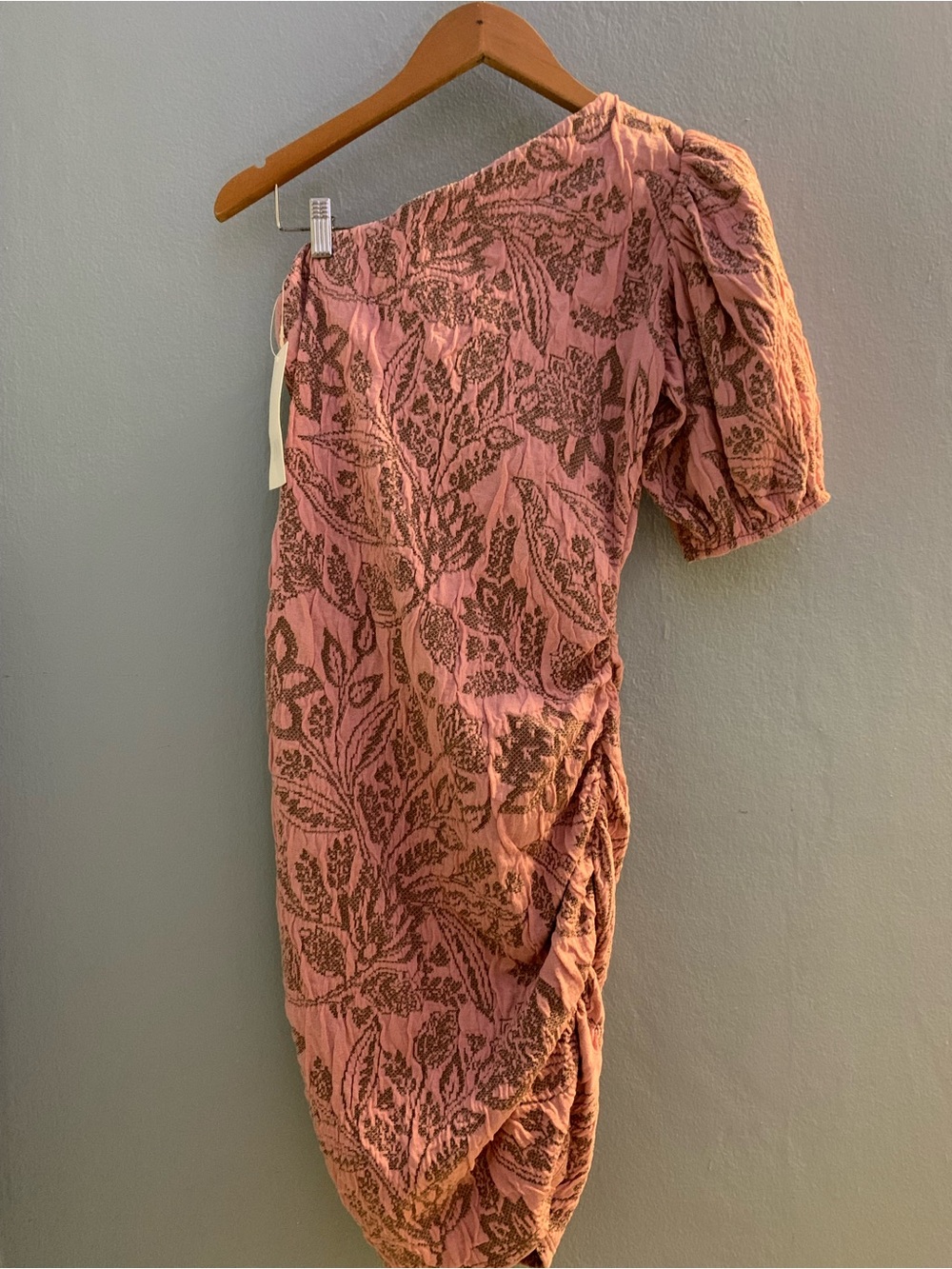 Zara One-Shoulder Rose Ruched  Dress